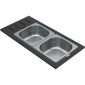   ELLECI- Tároló edény háromrészes gourmet 433 inox HPL kerettel