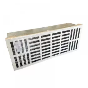   Egysoros  acél falba vagy mennyezetbe építhető befúvó anemosztát 850 x 350 mm, fehér (RAL 9016)