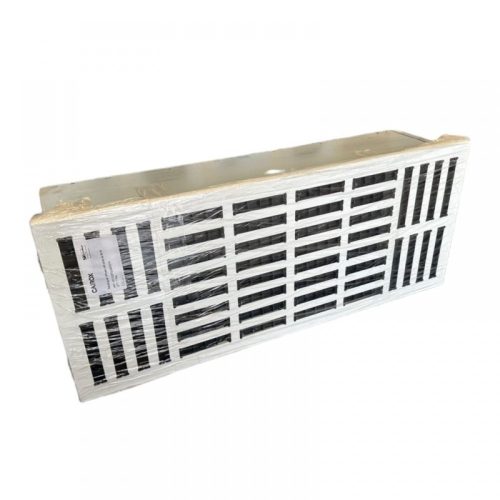 Egysoros  acél falba vagy mennyezetbe építhető befúvó anemosztát 850 x 350 mm, fehér (RAL 9016)