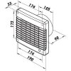 Fürdőszoba ventilátor Dalap 125 LVLZ, emelt teljesítménnyel,  időzítővel és  húzókapcsolóval Dlp 41120