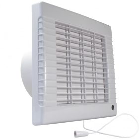   Fürdőszobai ventilátor nedves környezetbe automata zsaluval és húzókapcsolóval Ø 150 mm, 12V-os kivitelben Dlp41135