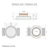 ERGOVENT RONDO-125 láthatatlan kerek légszelep a levegő be- és kivezetéséhez, gipsz, fehér Dlp25RD125