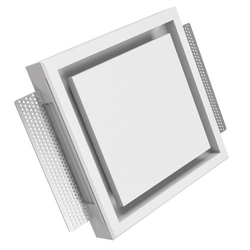 ERGOVENT KVADRO-100 láthatatlan négyzet alakú légszelep a levegő be- és kivezetéséhez, gipsz, fehér Dlp25KD100