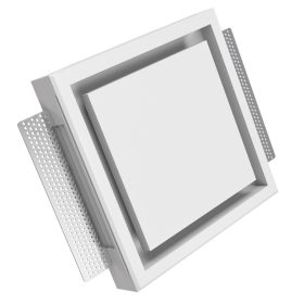   ERGOVENT KVADRO-125 láthatatlan négyzet alakú légszelep a levegő be- és kivezetéséhez, gipsz, fehér Dlp25KD125