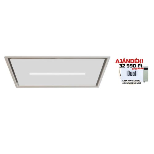 SIRIUS - Páraelszívó SLT-971 EM 90 cm H 160 TW fehér üveg motor nélkül + ajándék CATA mikro MW-5120 DG 