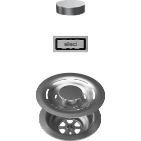   ELLECI - FLOW-PRO OPEN TWIST (tekerős) automata dugókiemelő egymedencés mosogatókhoz - inox