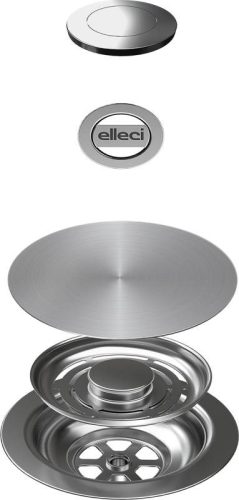 ELLECI - GHOST OPEN UP (nyomógombos) automata dugókiemelő egymedencés mosogatókhoz - inox