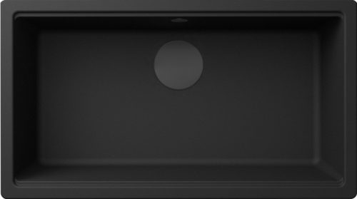ELLECI - Mosogatótálca Time 130 UM G40 Nero fekete tartozékokkal munkalap alá szerelhető