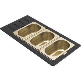   ELLECI - Tároló edény háromrészes gourmet 433 arany HPL kerettel