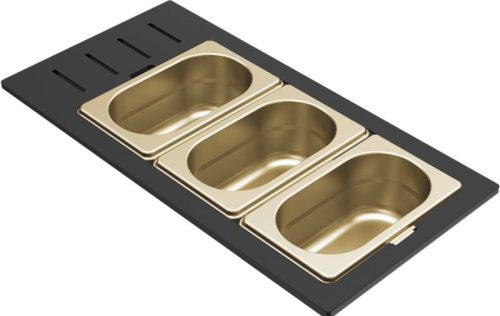 ELLECI - Tároló edény háromrészes gourmet 433 arany HPL kerettel