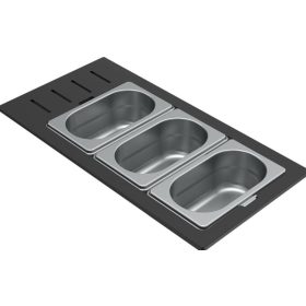   ELLECI - Tároló edény háromrészes gourmet 433 inox HPL kerettel