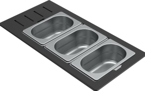 ELLECI - Tároló edény háromrészes gourmet 433 inox HPL kerettel