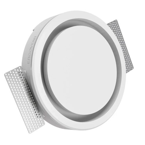 ERGOVENT RONDO-160 láthatatlan kerek légszelep a levegő be- és kivezetéséhez, gipsz, fehér Dlp25RD160