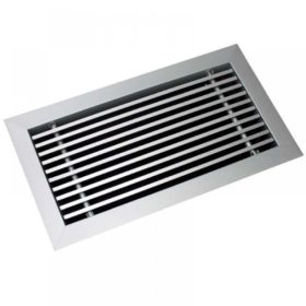   Egysoros  alumínium fali rács ALG-0   400 x 200 mm, fix lamellás, 0°-os kifúvással