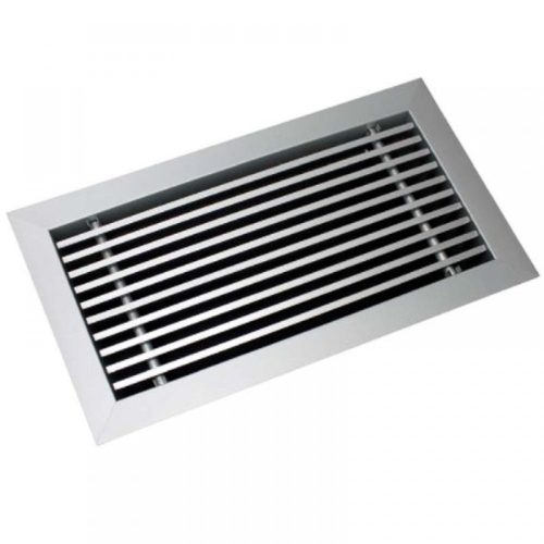 Egysoros  alumínium fali rács ALG-0   600 x 100 mm, fix lamellás, 0°-os kifúvással