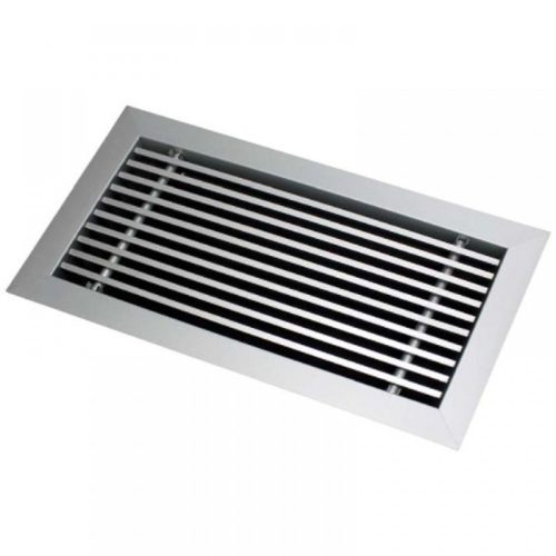 Egysoros alumínium fali rács ALG-15   600 x 100 mm, fix lamellás, 15°-os kifúvással