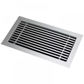   Egysoros alumínium fali rács ALG-15   800 x 150 mm, fix lamellás, 15°-os kifúvással