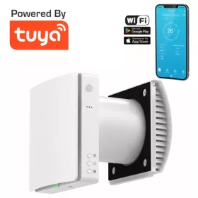   HOLTOP/AIRWOODS - AV-TTW5-W NCIE15 egyhelyiséges hővisszanyerős szellőztető automata zsaluval, WiFi-vel, páraérzékelővel, 15 - 25 cm falhoz