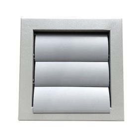   Fém szellőzőrács gravitációs zsaluval 300x300, szürke, szürke Dlp 90349