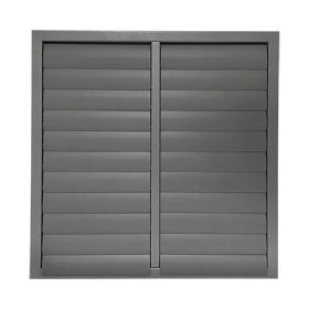   Fém szellőzőrács gravitációs zsaluval 715x715, szürke Dlp 90360