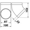 Könyök idom 45° Dalap 491 - 100mm Dlp 491