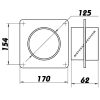 Telepítő keret visszacsapó szeleppel Dalap 2521 (125 mm) Dlp 2521