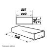 PVC, szögletes, rugalmas csővezeték, 220x90 mm, hossza 500 mm Dlp4529