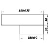 Szögletes szellőzőrács keret Dalap 977 (220x133 / 220x90 mm) Dlp 977