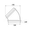 Galvanizált fém könyökidom 45° préselt gumi tömítéssel - Ø 100mm Dlp 80087