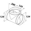 Egál T-idom préselt gumi tömítéssel - Ø 125/125 mm Dlp 80096