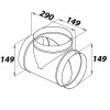 Egál T-idom préselt gumi tömítéssel - Ø 150/150 mm Dlp 80097