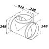 Egál T-idom préselt gumi tömítéssel - Ø 250/250 mm Dlp 80100