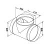 Szűkített T-idom préselt gumi tömítéssel - Ø 400/315 mm Dlp 86122