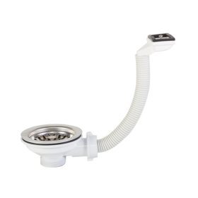   114 mm-es leeresztőszelep, csepptálcás mosogatóhoz, szögletes túlyfolyóval STY-655-2