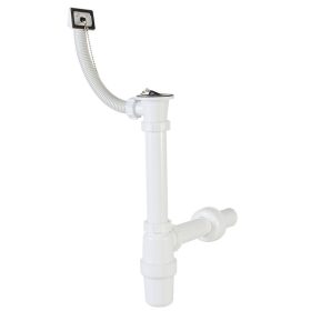   Egymedencés mosogatószifon, túlfolyóval, leeresztőszeleppel, 40 mm-es elfolyással STY-538