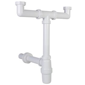   Kétmedencés mosogatószifon, leeresztőszelep nélkül, 40 mm-es elfolyással STY-539-2