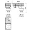 Kültéri víznyelő, eresz bekötéssel, 110 mm KV-110