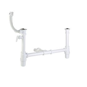   Kétmedencés mosogatószifon, 1 túlfolyóval, mosógép csatlakozóval STY-540-2