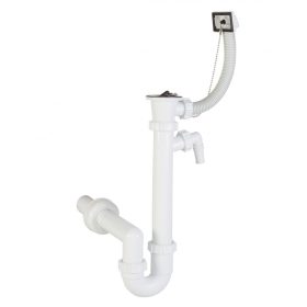   Csőszifon, túlfolyóval, leeresztőszeleppel, mosogatógép csatlakozóval, 40 mm-es elfolyással STY-638-1