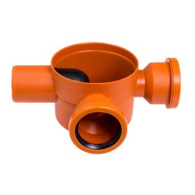   Padlószifon, tokozott, gumigyűrűs, III. ágú, 80mm, lapos (jobbos) STY-653-J