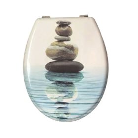 wc ülőke MDF barna kövek vízen STY-550-18